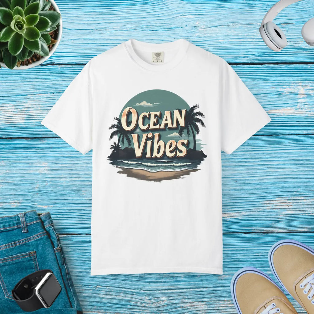 Ocean Vibes Unisex Garment-Dyed T-Shirt - Summer Ready - DipaliZ