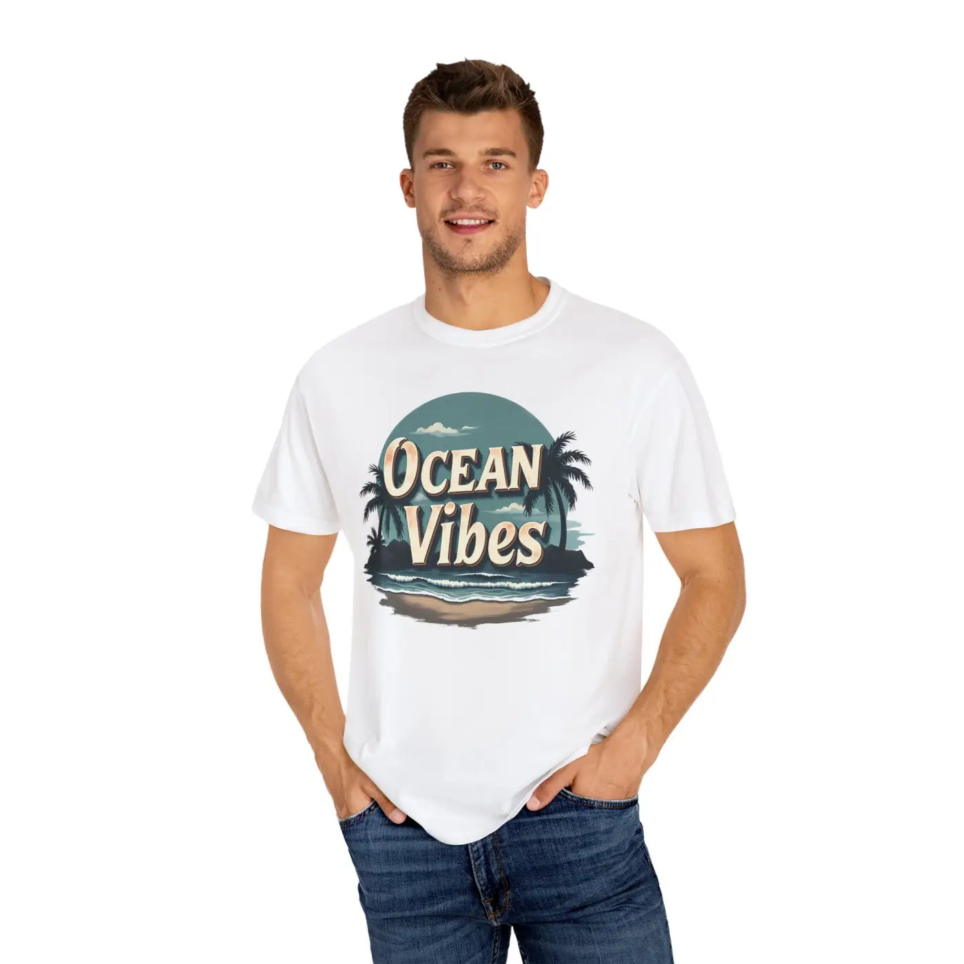 Ocean Vibes Unisex Garment-Dyed T-Shirt - Summer Ready - DipaliZ