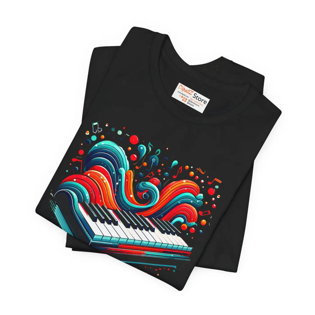 Ocean Waves Piano Unisex Jersey Tee - Musical Art Design - DipaliZ