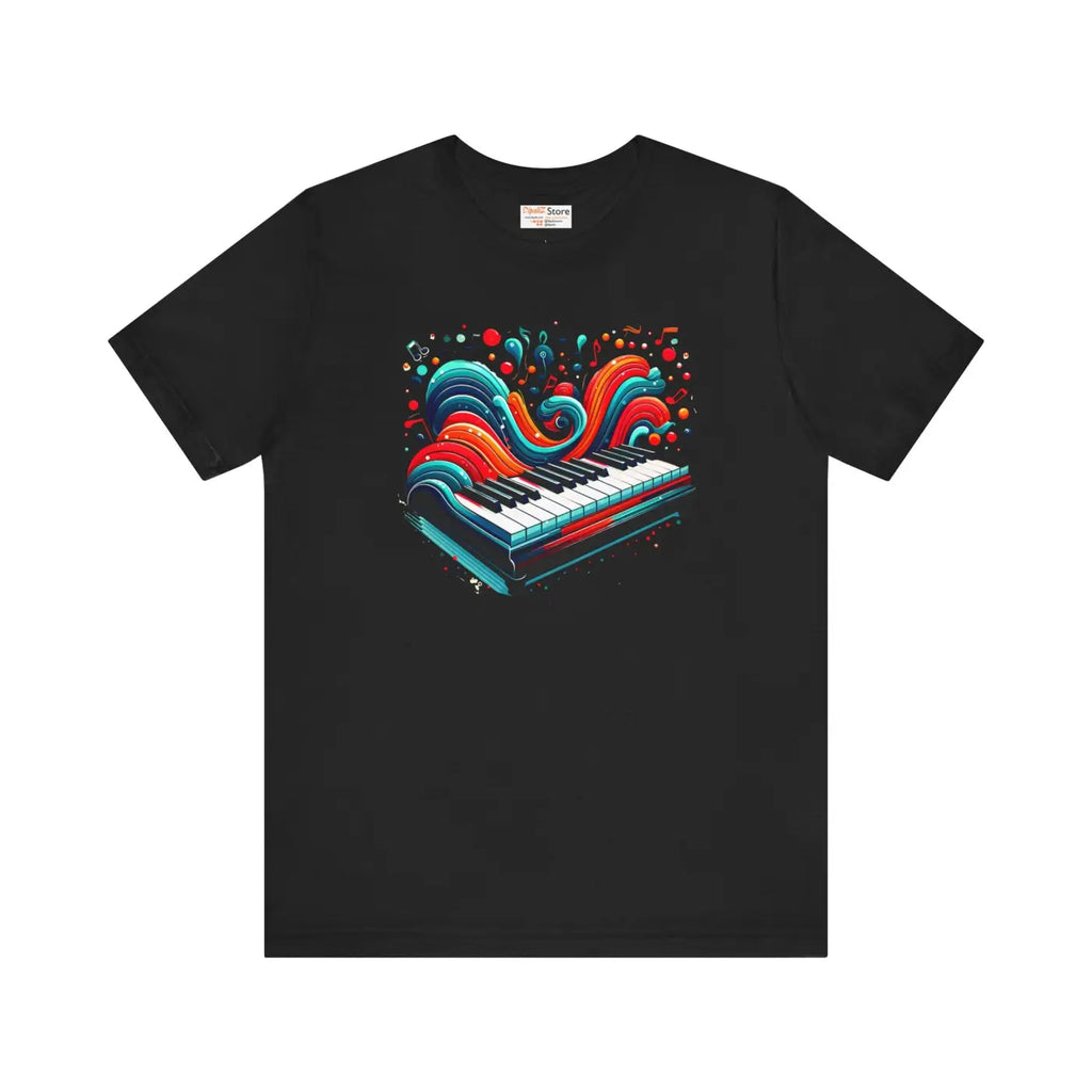 Ocean Waves Piano Unisex Jersey Tee - Musical Art Design - DipaliZ