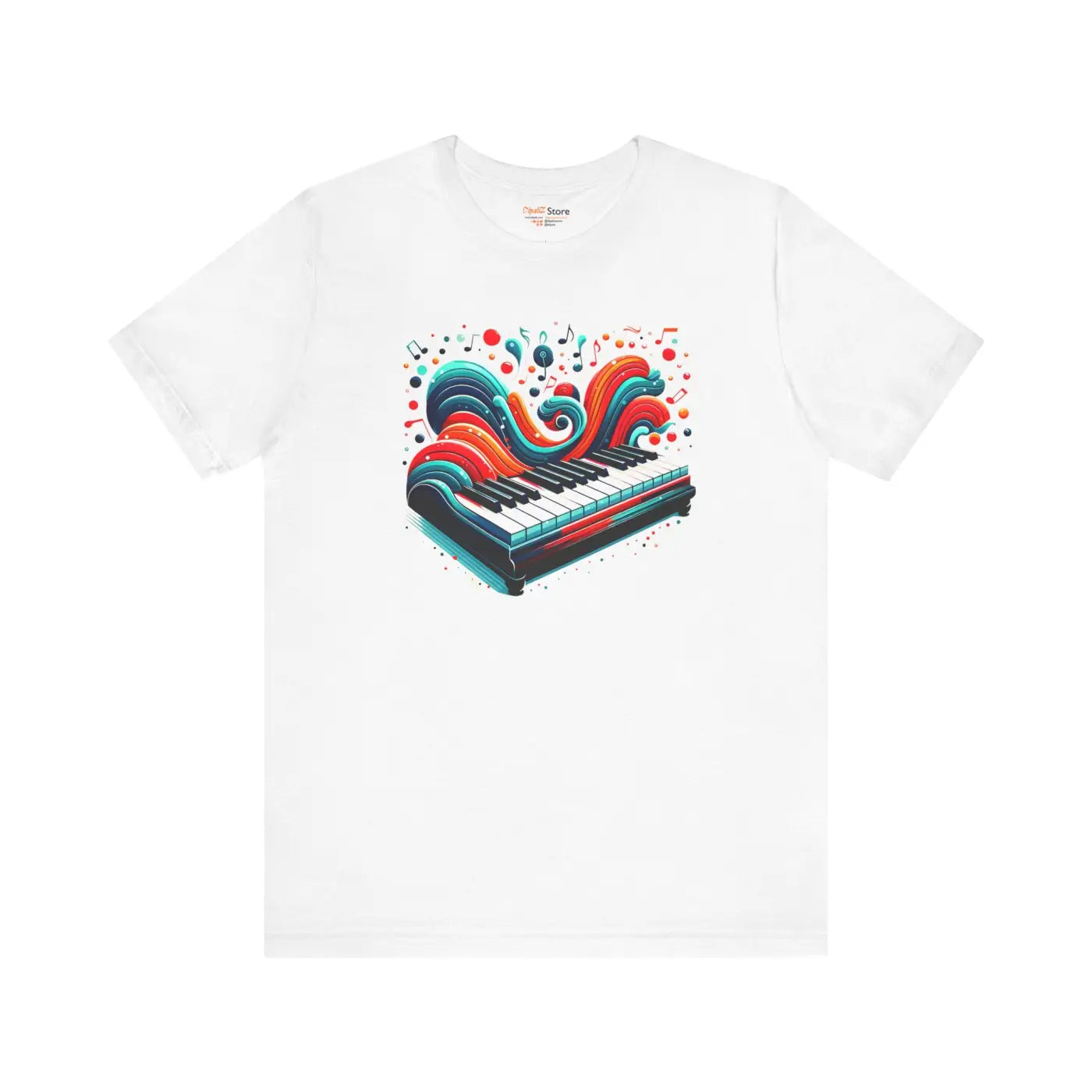 Ocean Waves Piano Unisex Jersey Tee - Musical Art Design - DipaliZ