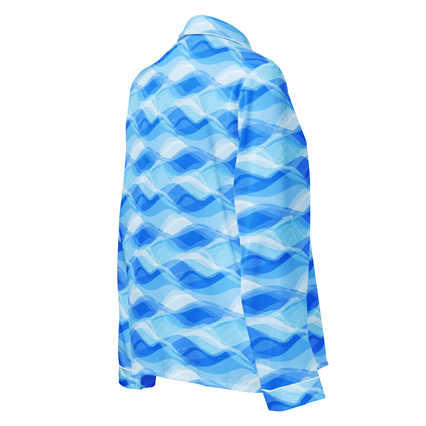 Ocean Waves Long Sleeve Pajama Top - Silky Comfort - DipaliZ