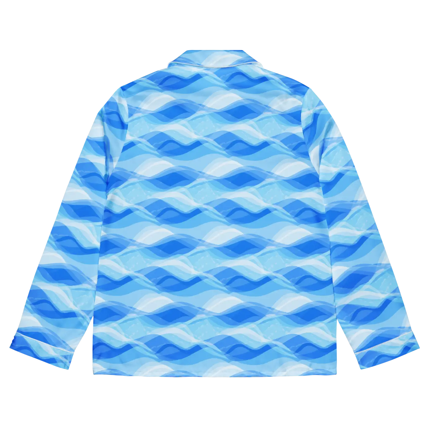 Ocean Waves Long Sleeve Pajama Top - Silky Comfort - DipaliZ