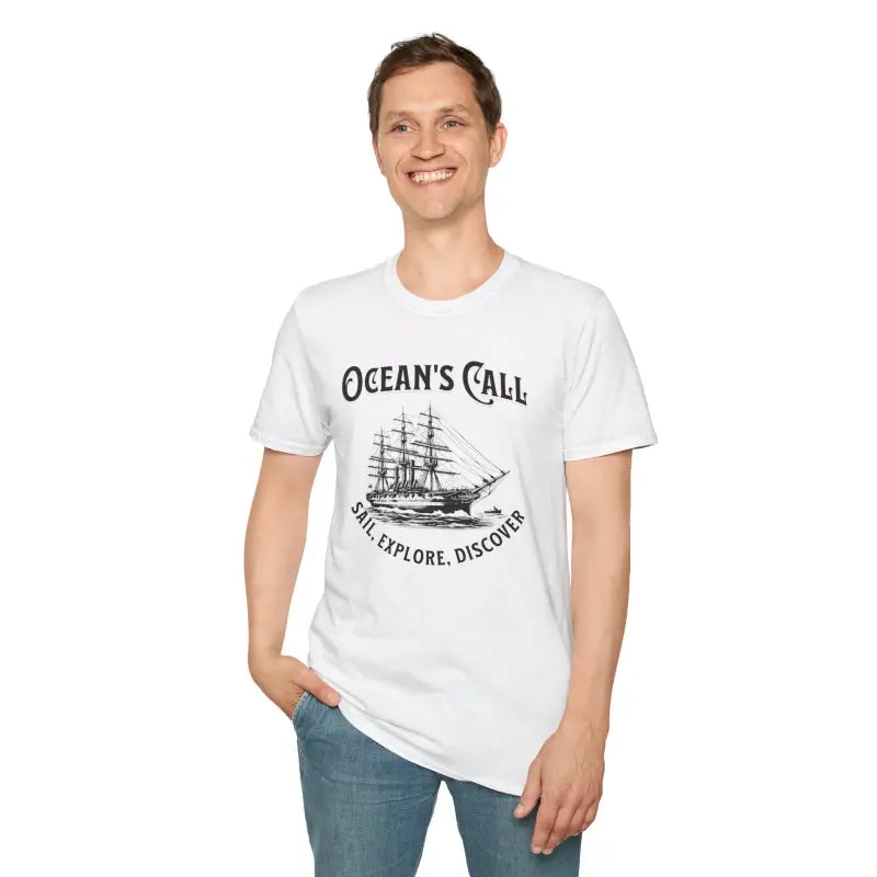 Oceans Call Tee - Sail Explore Discover Soft Cotton - DipaliZ