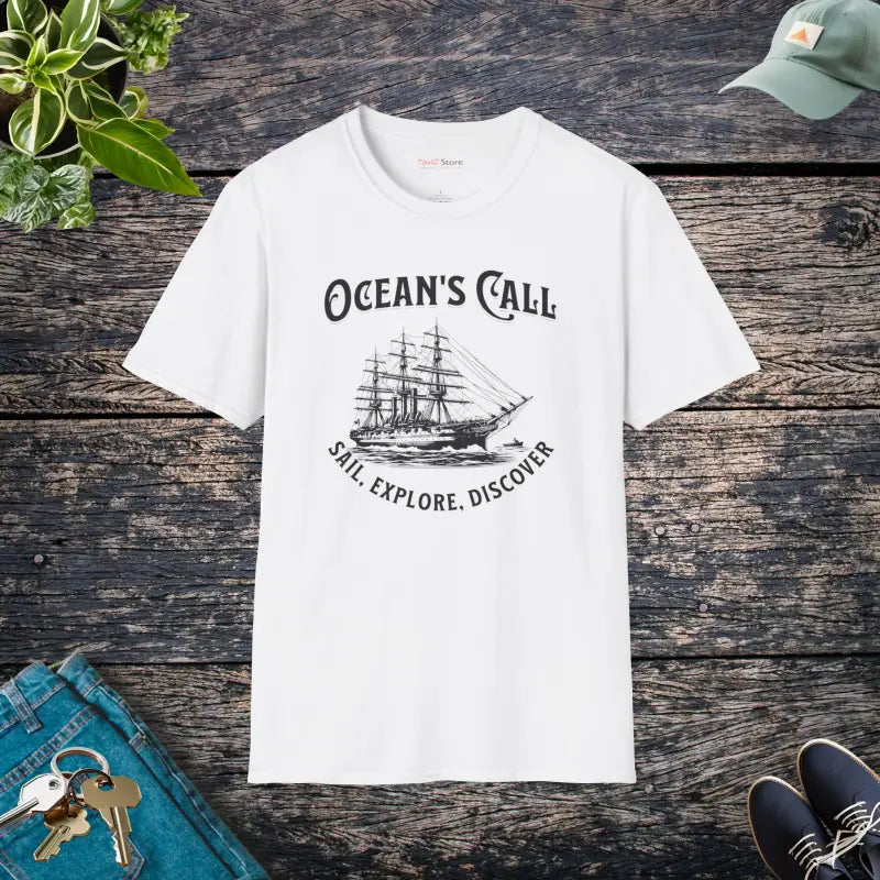Oceans Call Tee - Sail Explore Discover Soft Cotton - DipaliZ