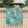 Boho Beach Bliss Vibrant Beach Cloth - Marine Life Design - DipaliZ