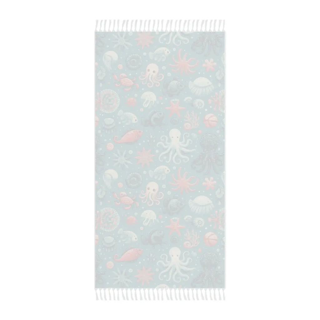 Boho Beach Bliss Vibrant Beach Cloth - Marine Life Design - DipaliZ
