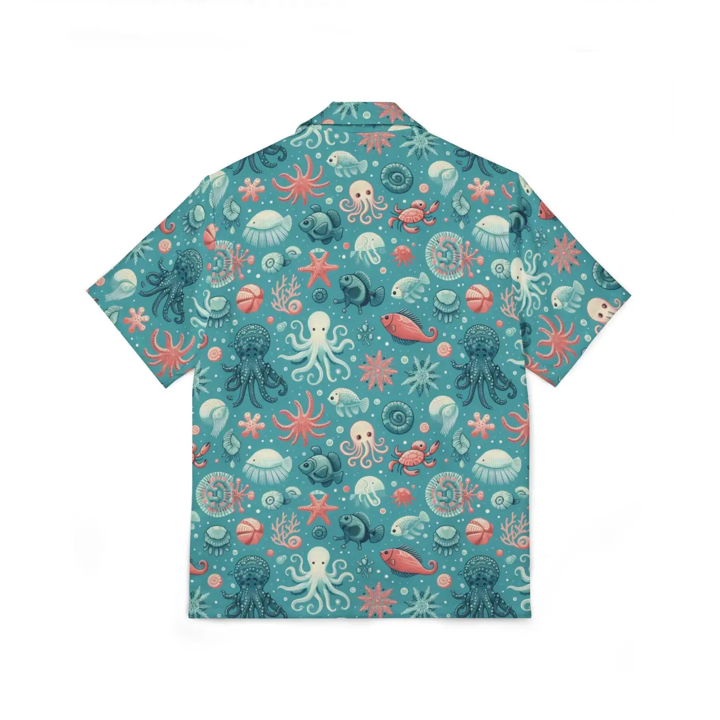 Marine-Themed Hawaiian Camp Shirt - Ocean Charm Style - DipaliZ
