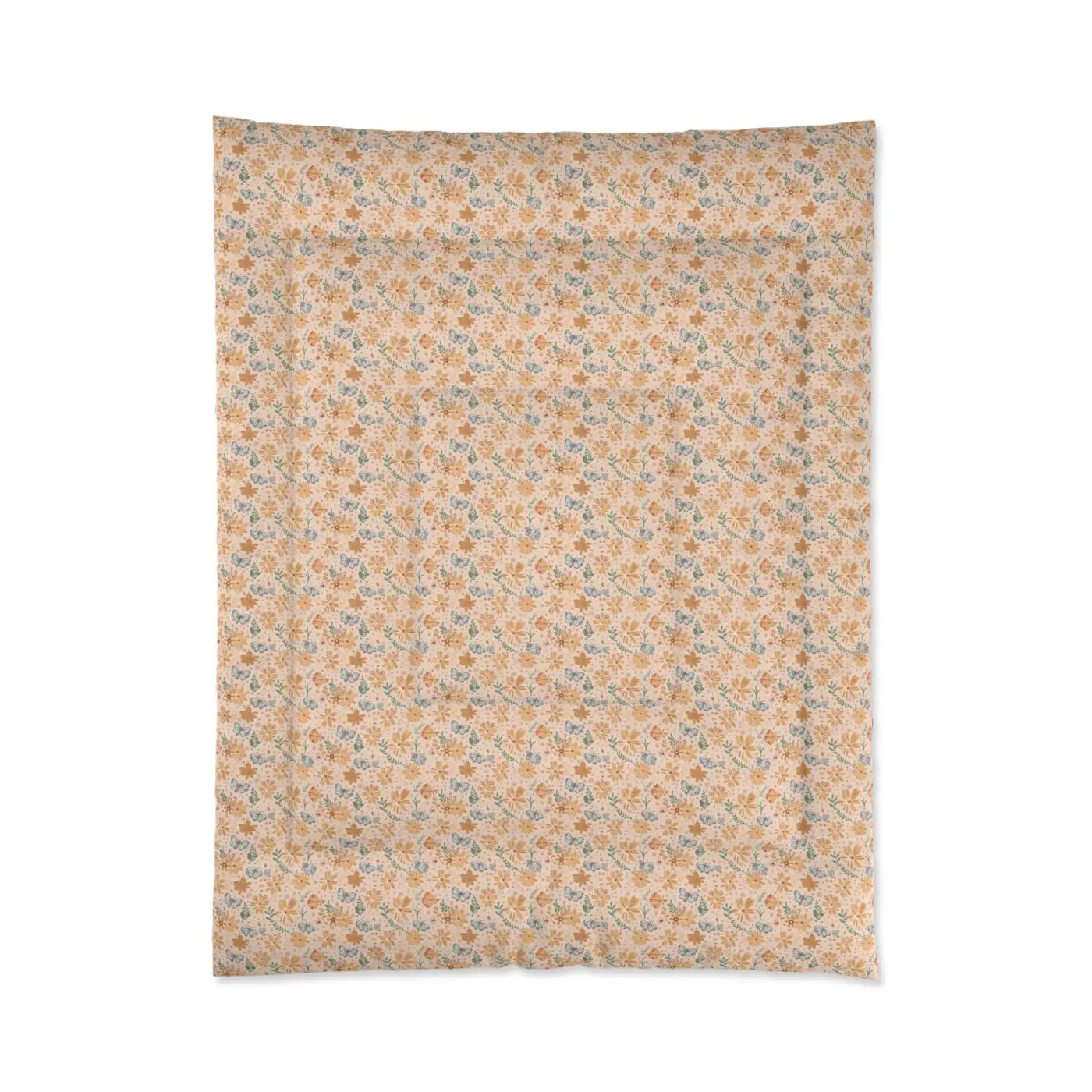 Cozy Orange Butterfly Floral Comforter - Vibrant Warmth - DipaliZ
