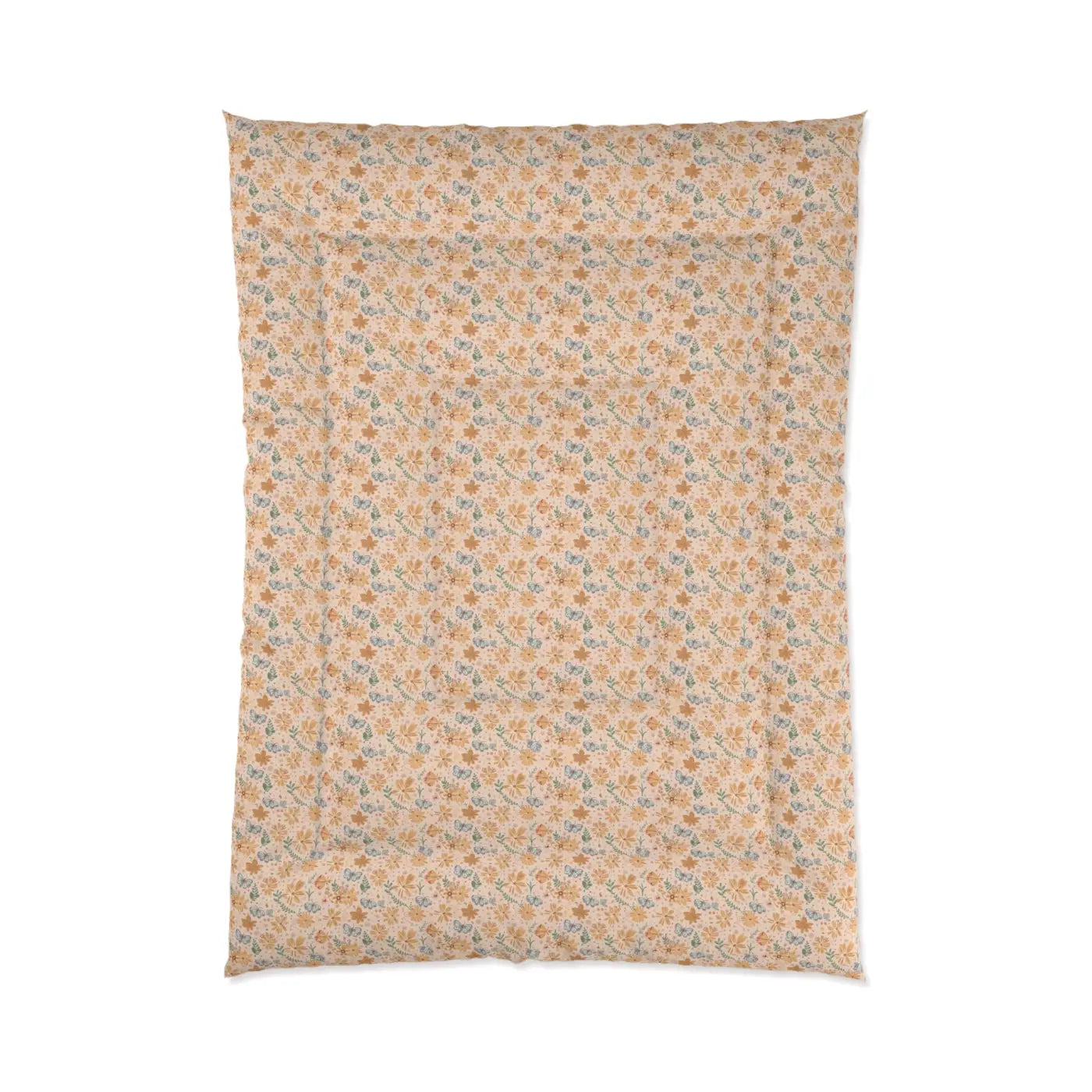 Cozy Orange Butterfly Floral Comforter - Vibrant Warmth - DipaliZ