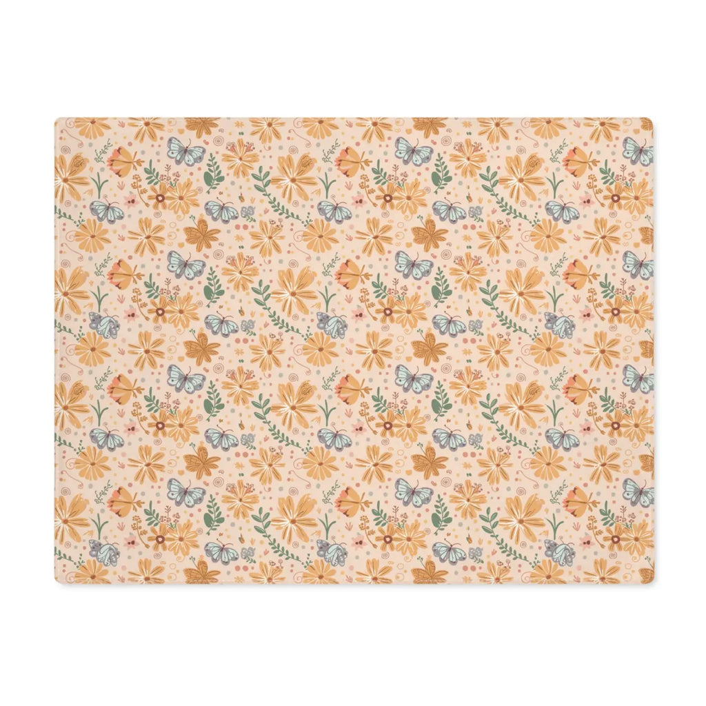 Butterfly Floral Placemats - Orange Pattern for Dining - DipaliZ