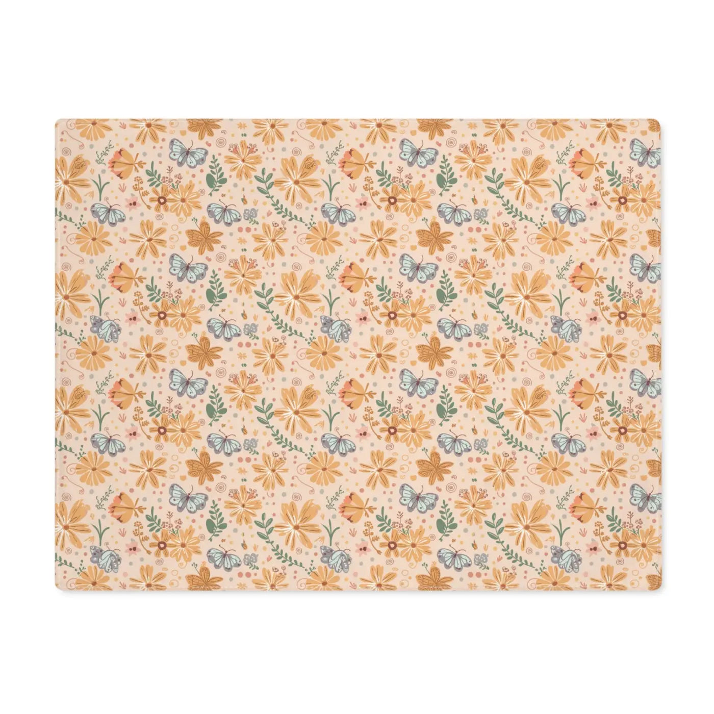 Butterfly Floral Placemats - Orange Pattern for Dining - DipaliZ