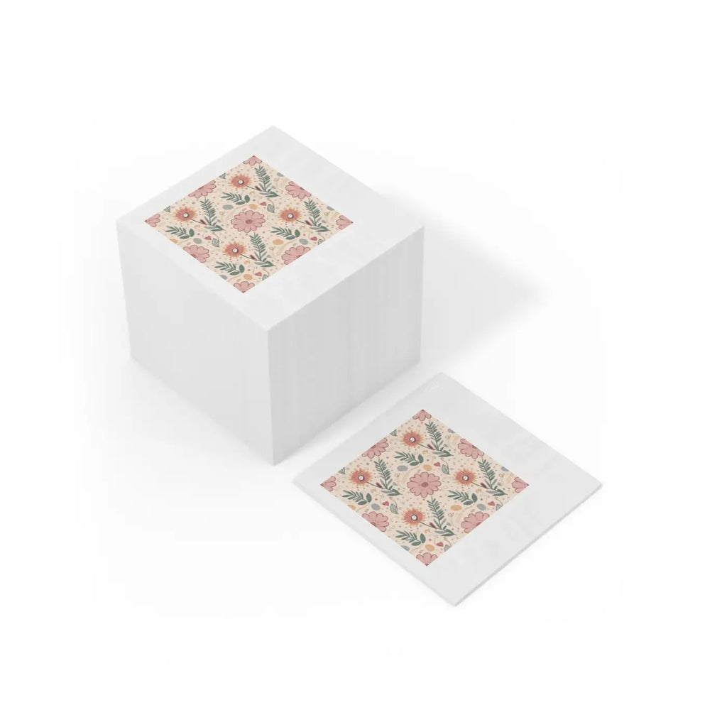 Three-Ply White Paper Napkins - Orange Butterfly Floral - DipaliZ