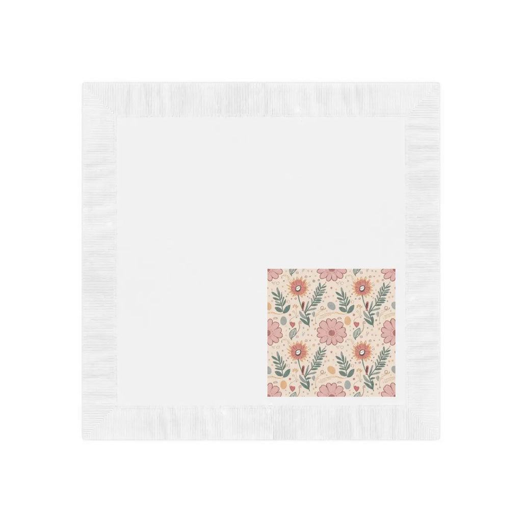 Three-Ply White Paper Napkins - Orange Butterfly Floral - DipaliZ