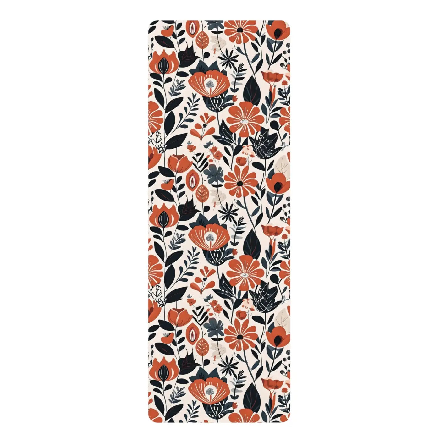 Vibrant Orange Flowers Yoga Mat - Anti Slip Comfort - DipaliZ