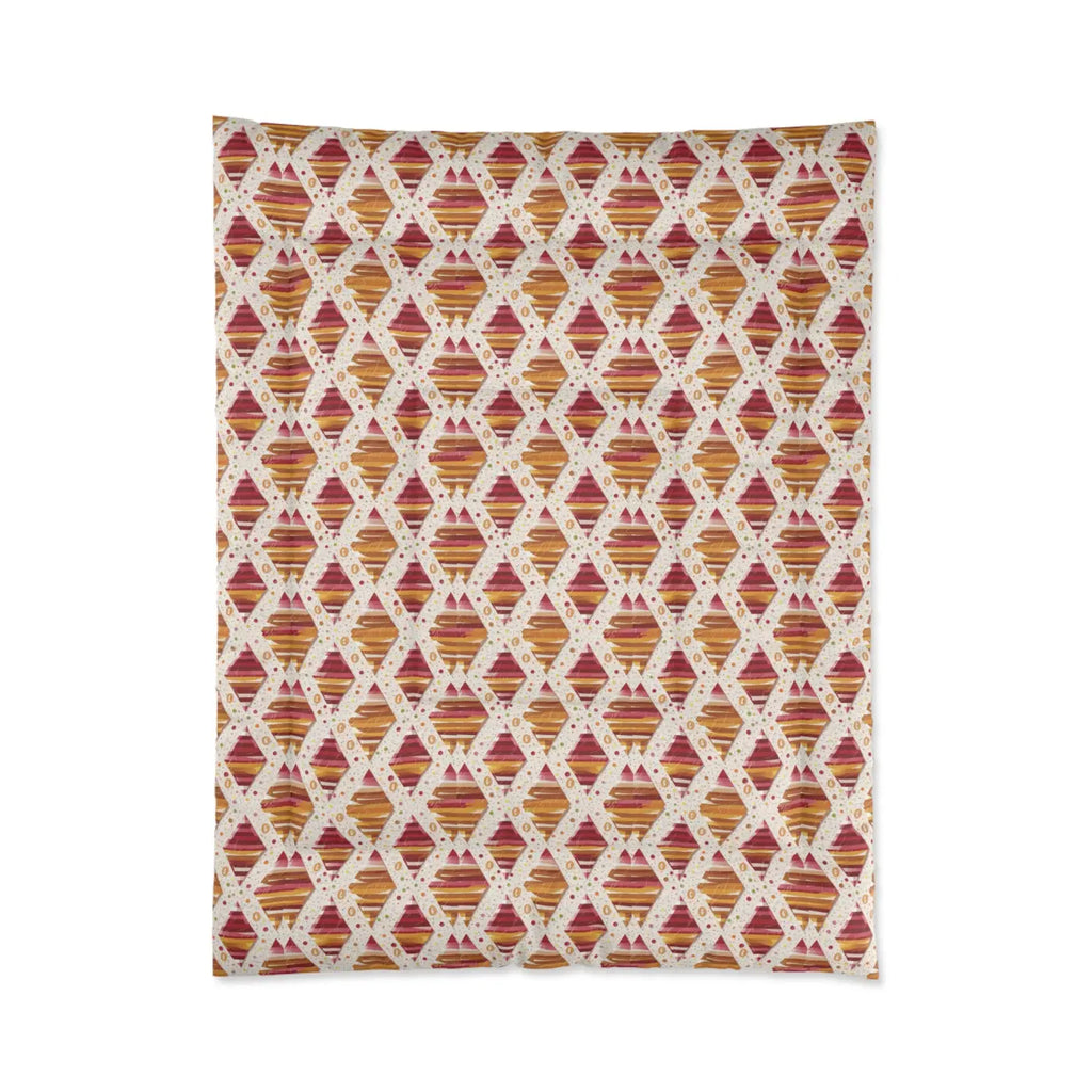 Orange Geometric Pattern Comforter - Plush Softness - DipaliZ