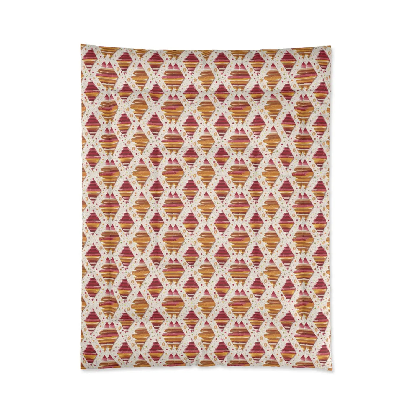 Orange Geometric Pattern Comforter - Plush Softness - DipaliZ