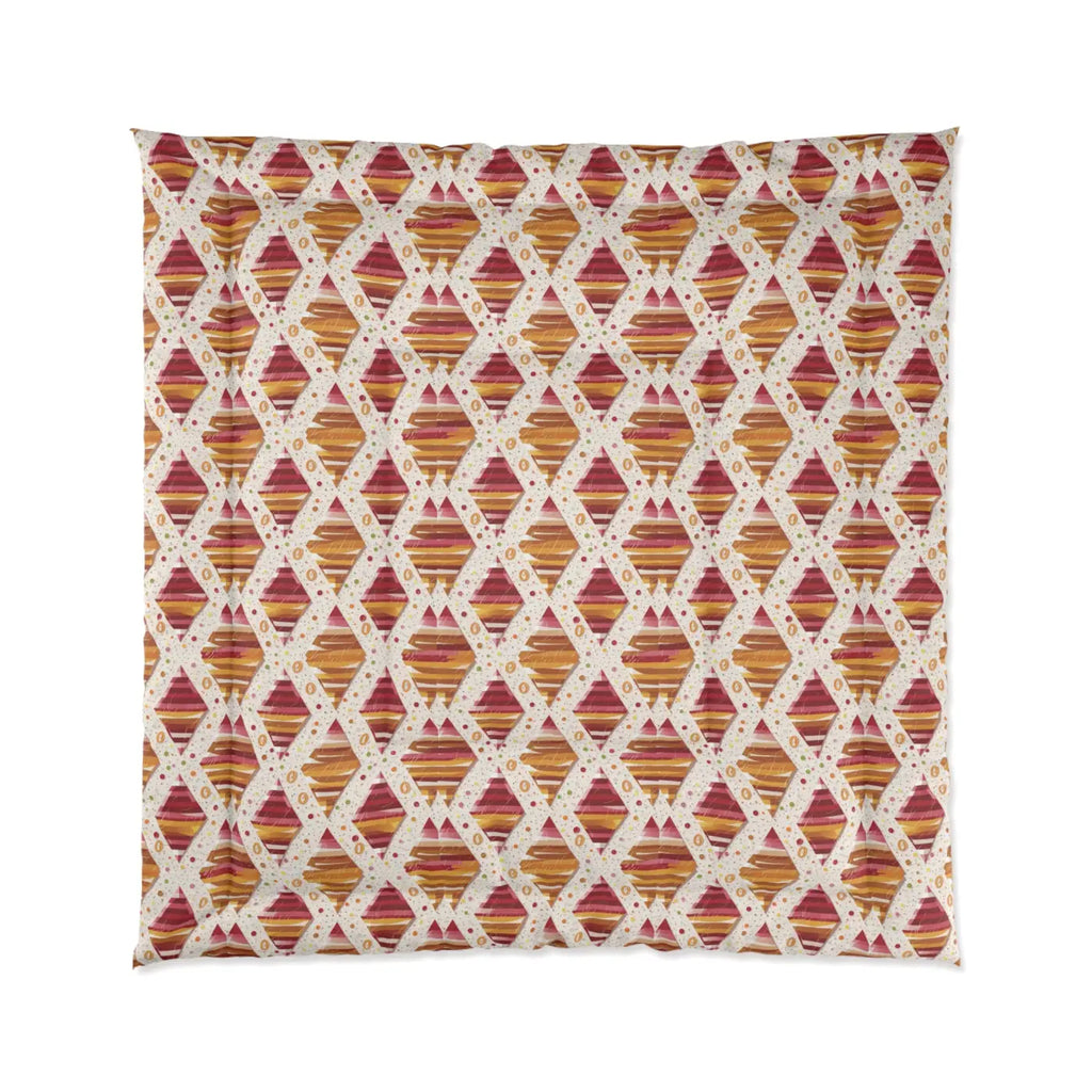 Orange Geometric Pattern Comforter - Plush Softness - DipaliZ