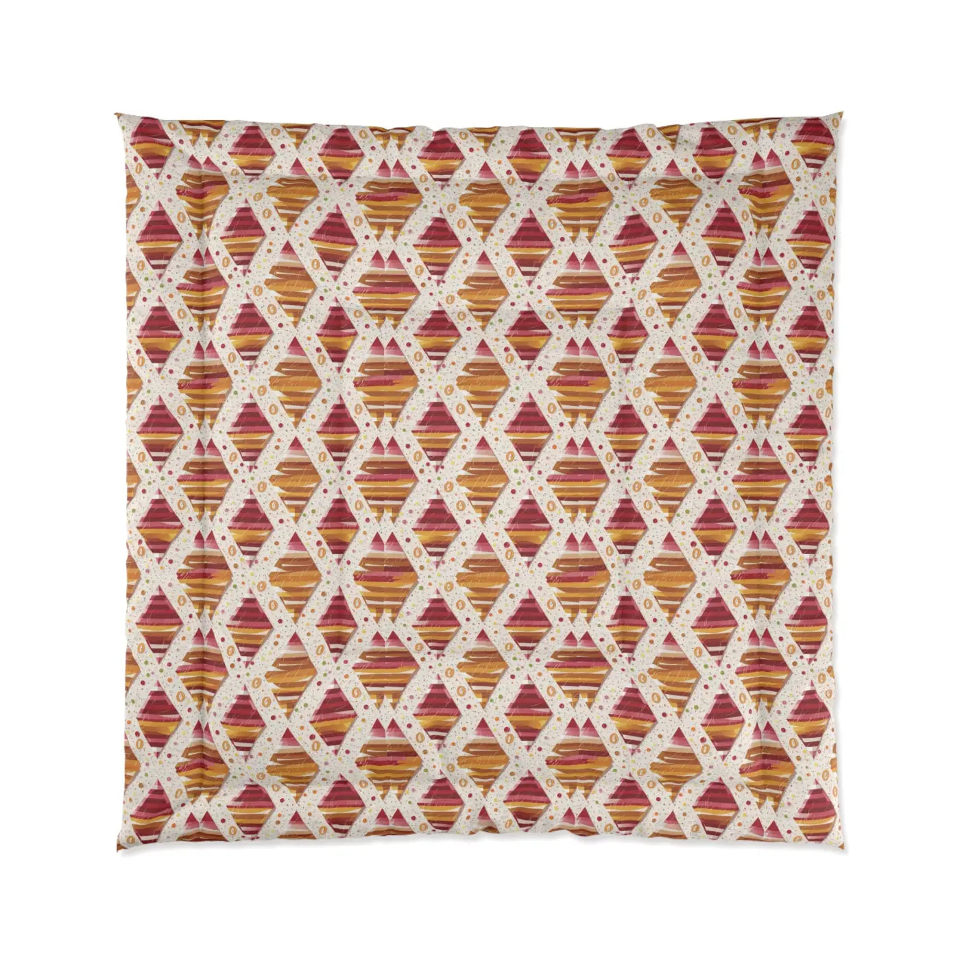Orange Geometric Pattern Comforter - Plush Softness - DipaliZ