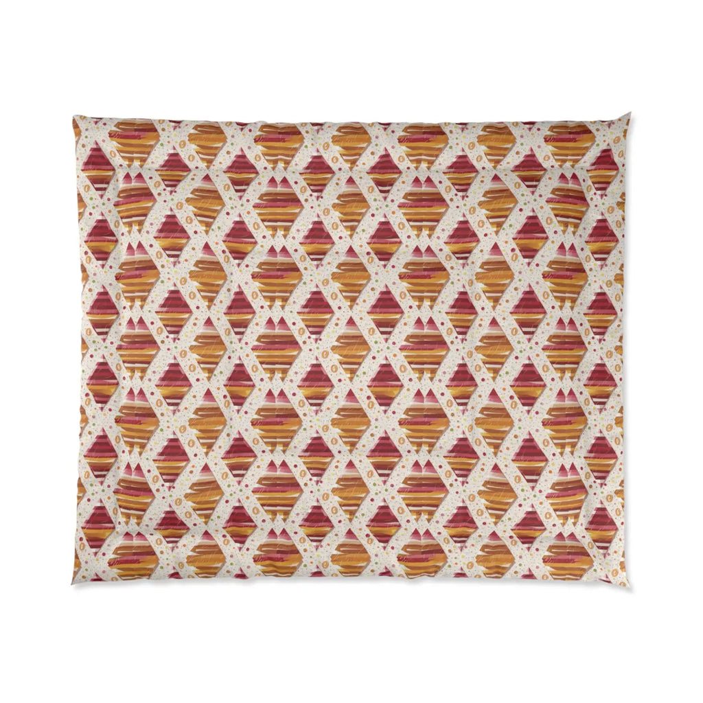 Orange Geometric Pattern Comforter - Plush Softness - DipaliZ