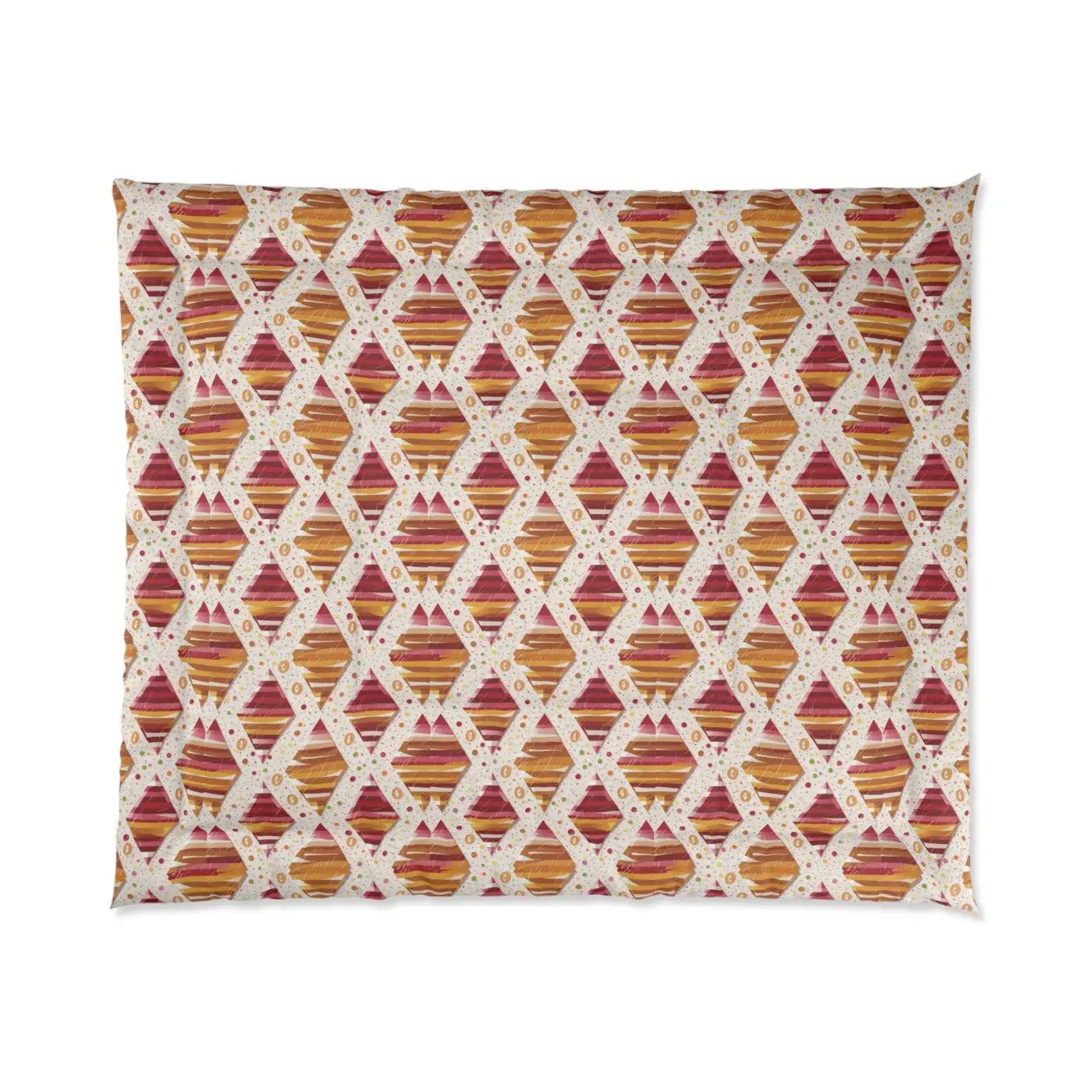 Orange Geometric Pattern Comforter - Plush Softness - DipaliZ