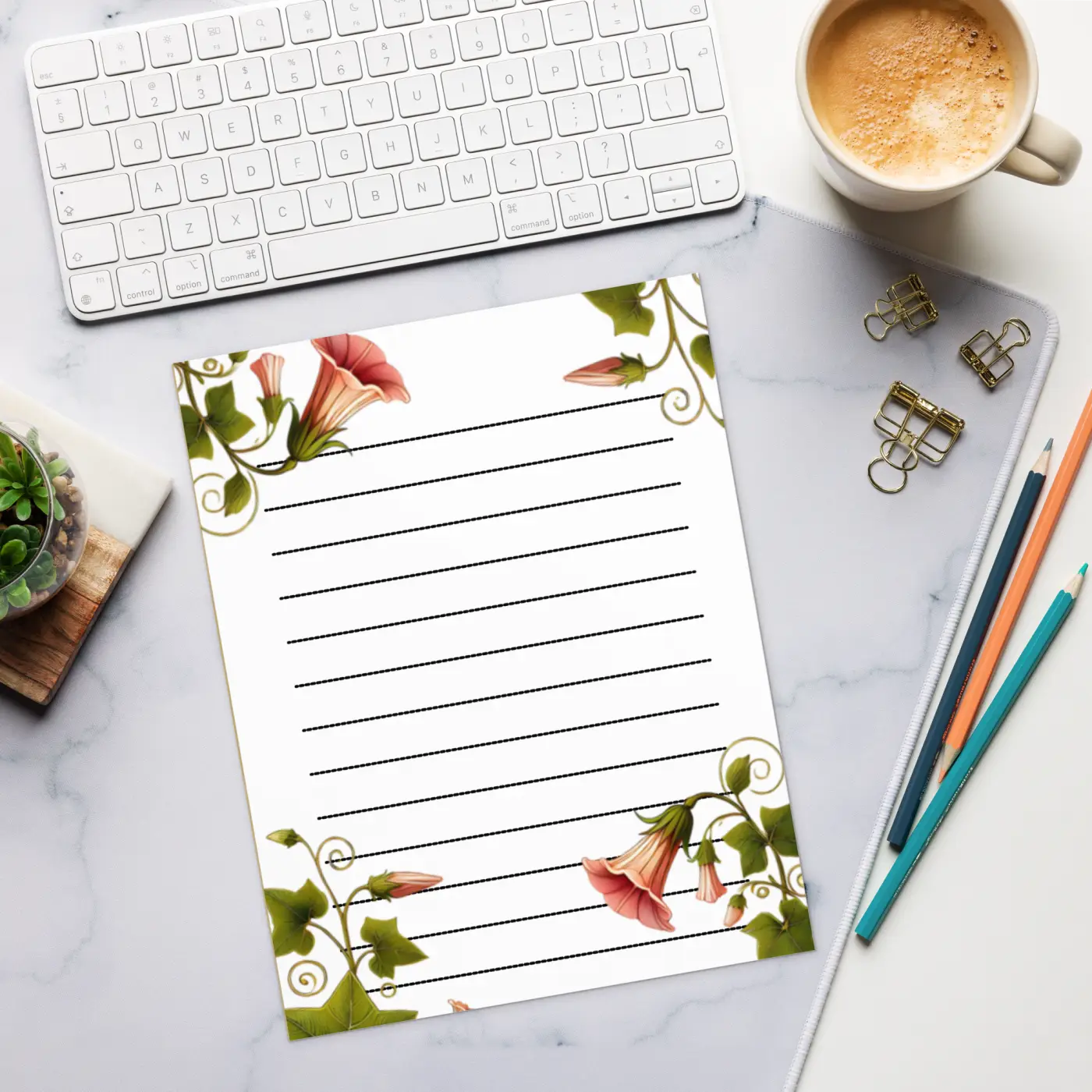 Vibrant Orange Trumpet Flowers Notepad - Creative Notes - DipaliZ
