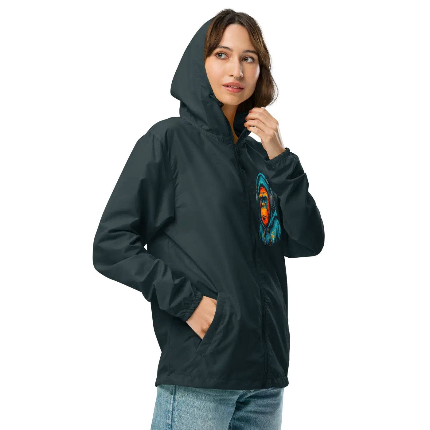 Unisex Lightweight Zip Windbreaker - Featherlight Shield - DipaliZ