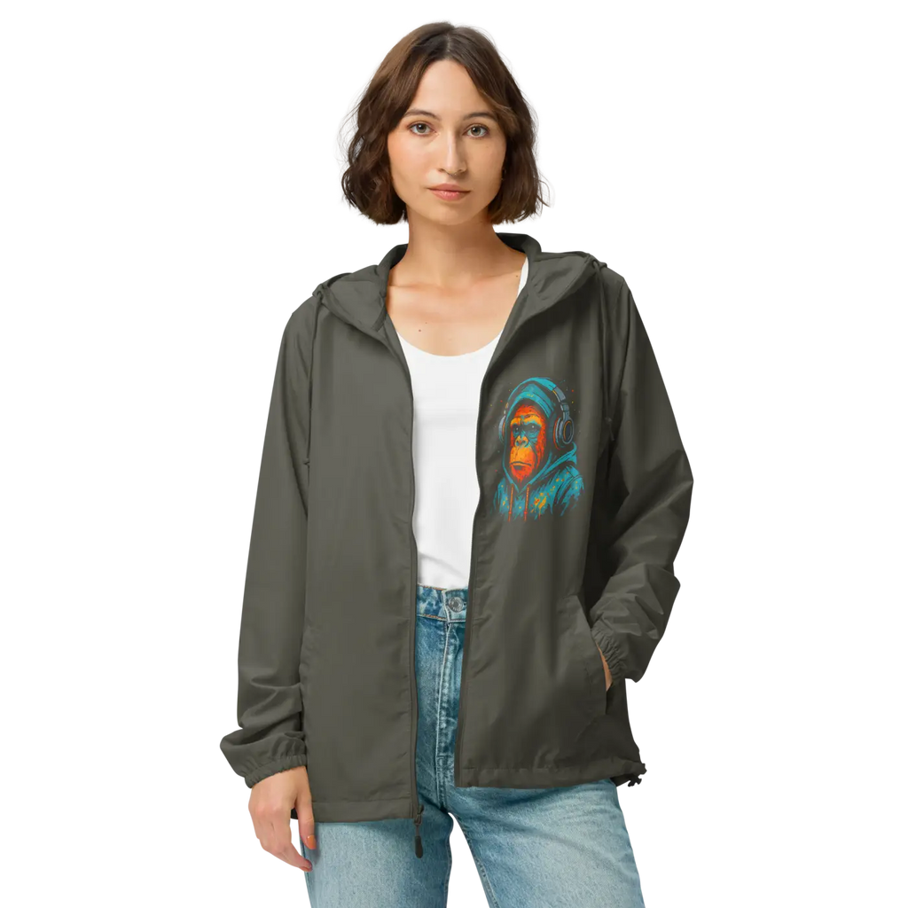 Unisex Lightweight Zip Windbreaker - Featherlight Shield - DipaliZ