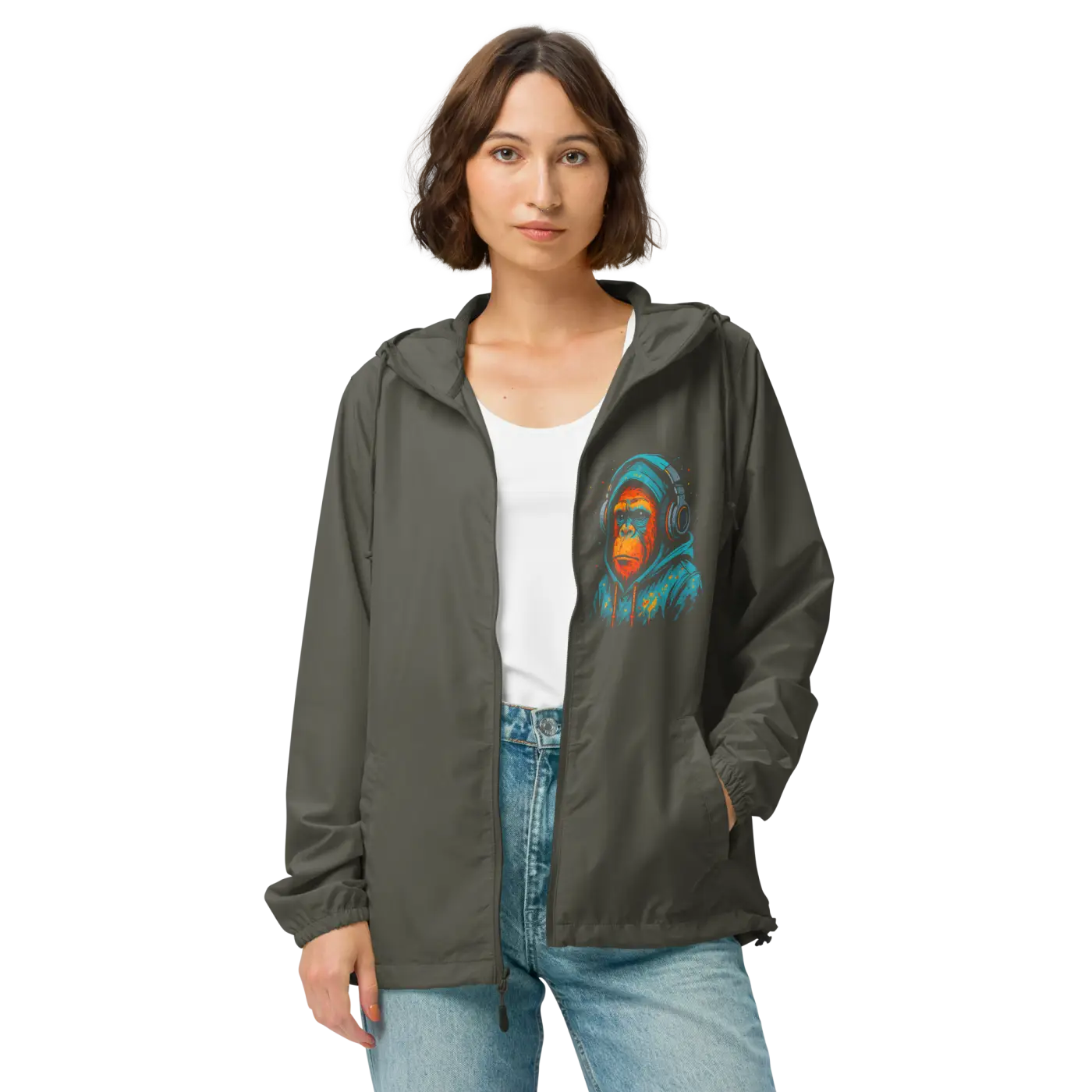 Unisex Lightweight Zip Windbreaker - Featherlight Shield - DipaliZ