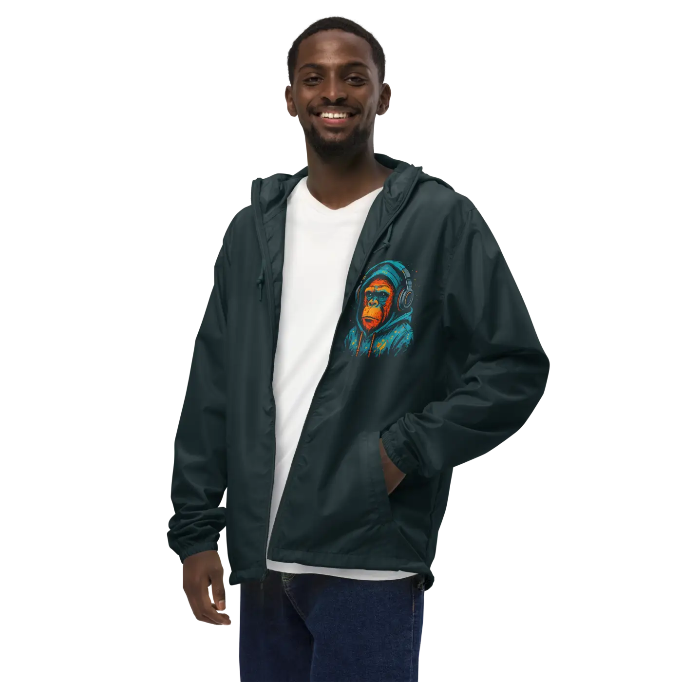 Unisex Lightweight Zip Windbreaker - Featherlight Shield - DipaliZ