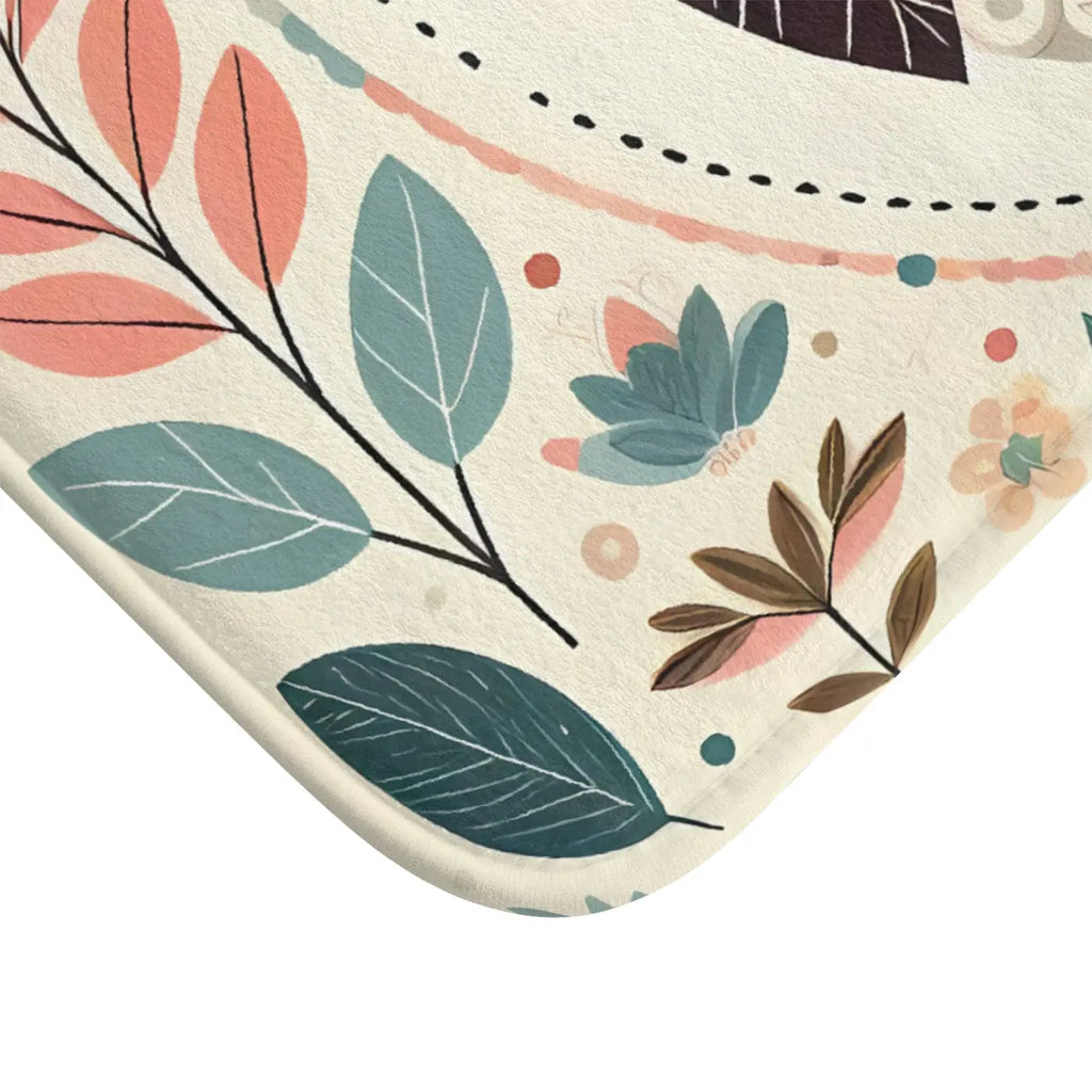 Pastel Flora Bath Mat - Memory Foam Comfort - DipaliZ