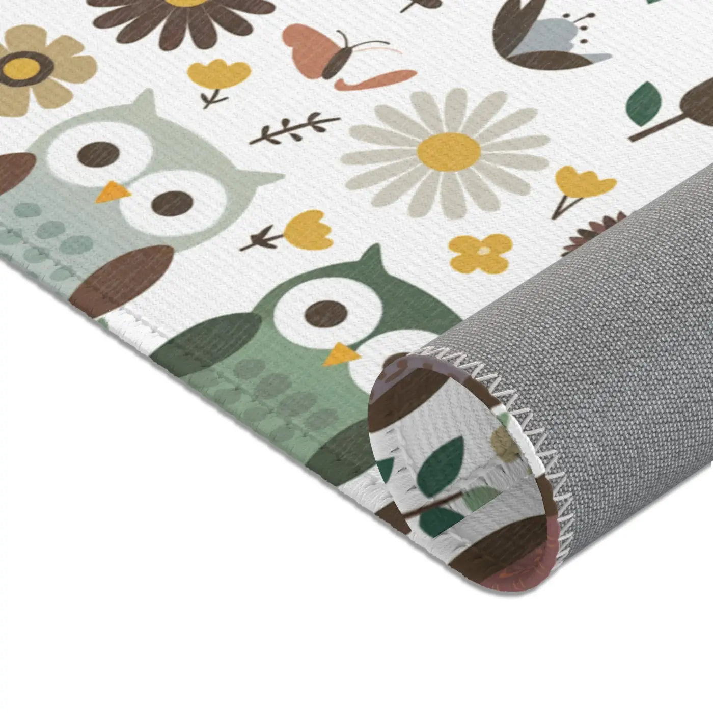 Owls On a Tree Area Rug - Polyester Chenille Comfort - DipaliZ