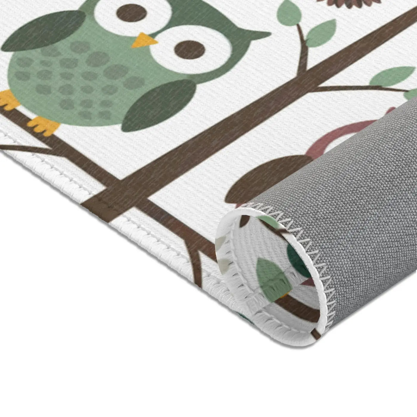 Owls On a Tree Area Rug - Polyester Chenille Comfort - DipaliZ