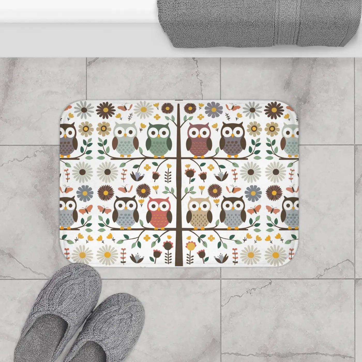 Owl Bath Mat - Hoot-tastic Cozy Design - DipaliZ