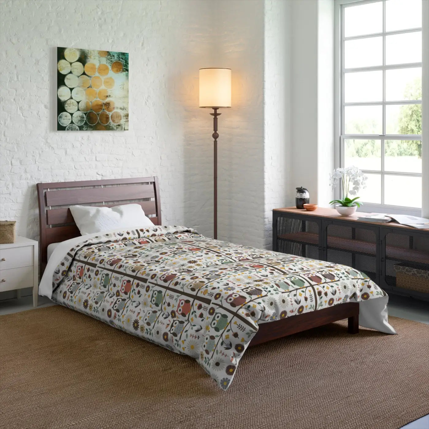 Cozy Tree Comforter - Owls Forest Design Eco-Friendly - DipaliZ