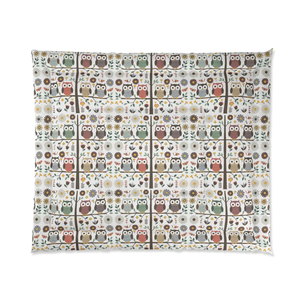 Cozy Tree Comforter - Owls Forest Design Eco-Friendly - DipaliZ