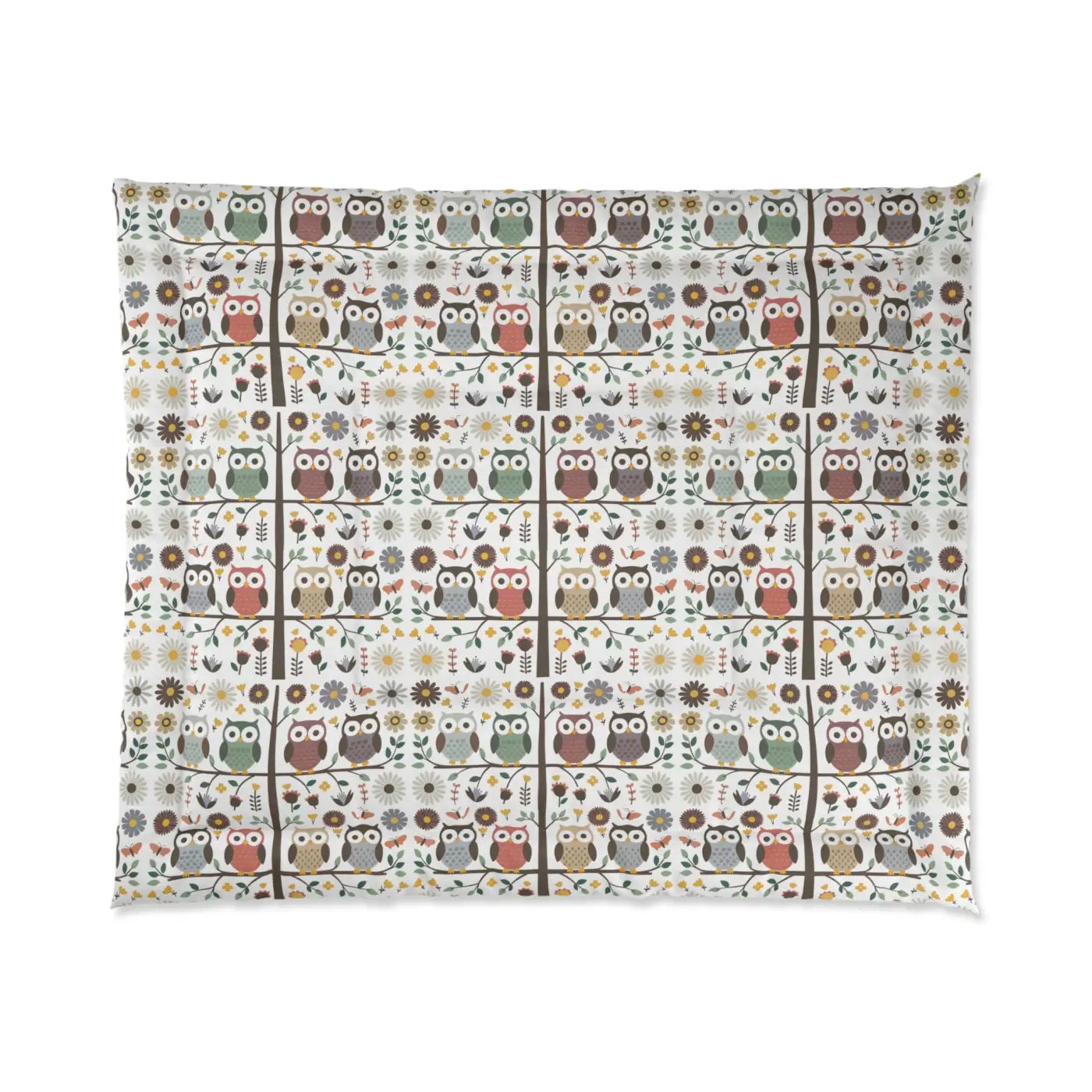 Cozy Tree Comforter - Owls Forest Design Eco-Friendly - DipaliZ