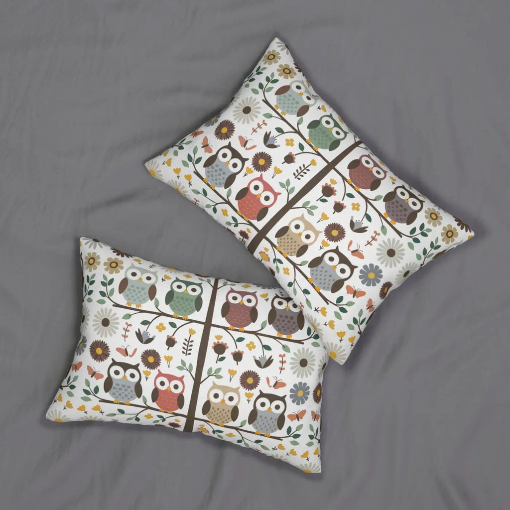 Hoot-tastic Lumbar Pillow - Enchanting Owl Design Spun-Polyester - DipaliZ