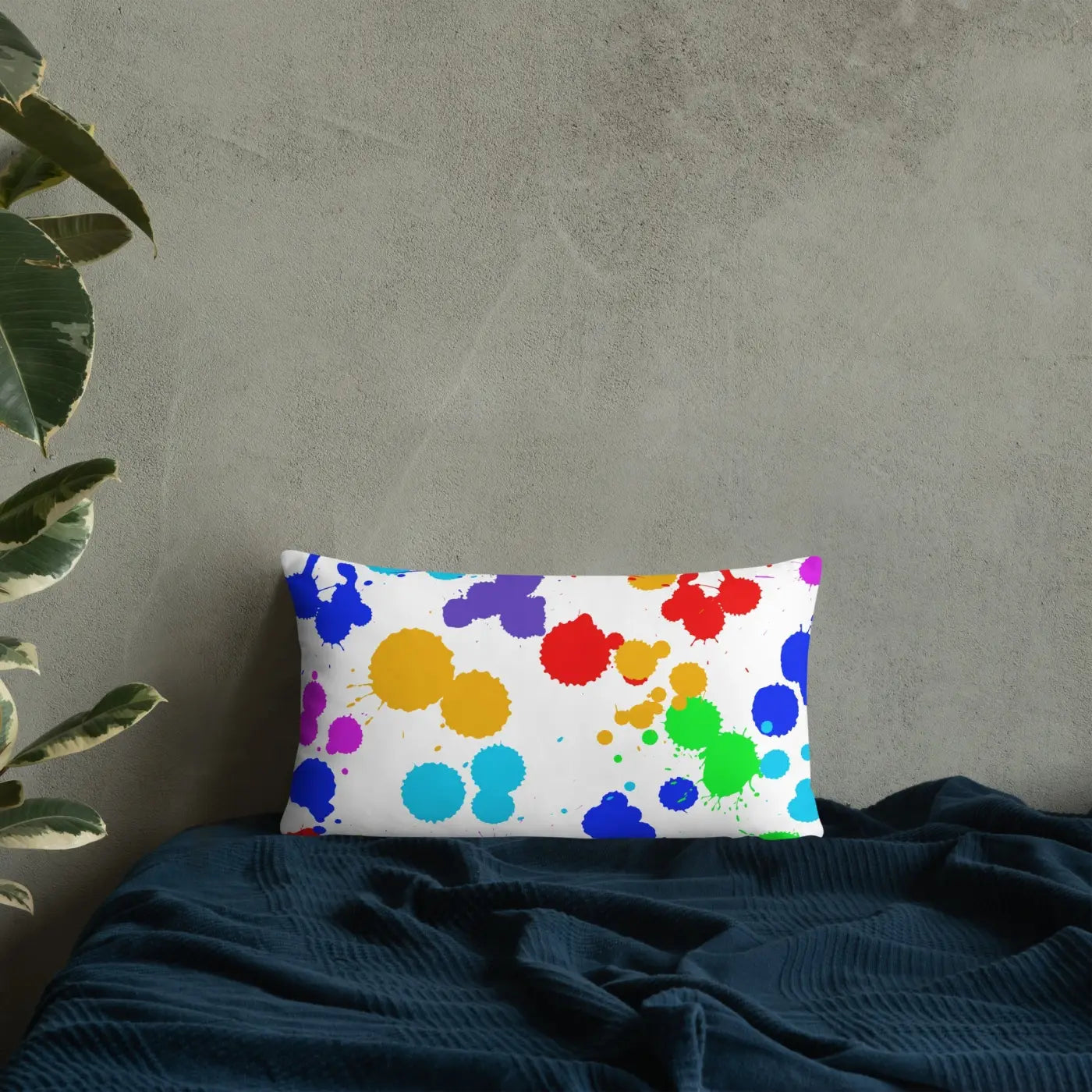 Paint Splats Accent Pillow - Washable Cover with Concealed Zipper - DipaliZ