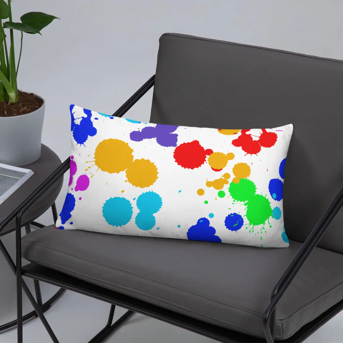 Paint Splats Accent Pillow - Washable Cover with Concealed Zipper - DipaliZ