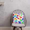 Paint Splats Accent Pillow - Washable Cover with Concealed Zipper - DipaliZ
