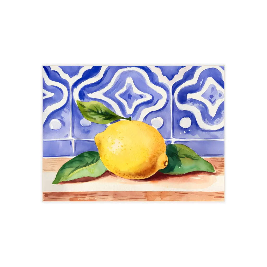 Painted Lemon Ceramic Photo Tiles - Vibrant Wall Decor - DipaliZ