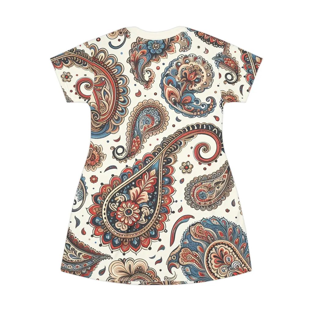 Paisley T-Shirt Dress - Chic Pattern Statement Style - DipaliZ