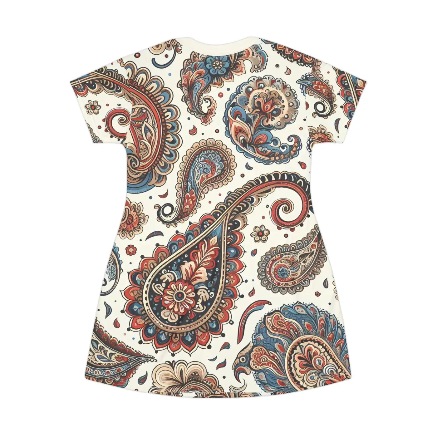 Paisley T-Shirt Dress - Chic Pattern Statement Style - DipaliZ