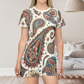 Paisley T-Shirt Dress - Chic Pattern Statement Style - DipaliZ