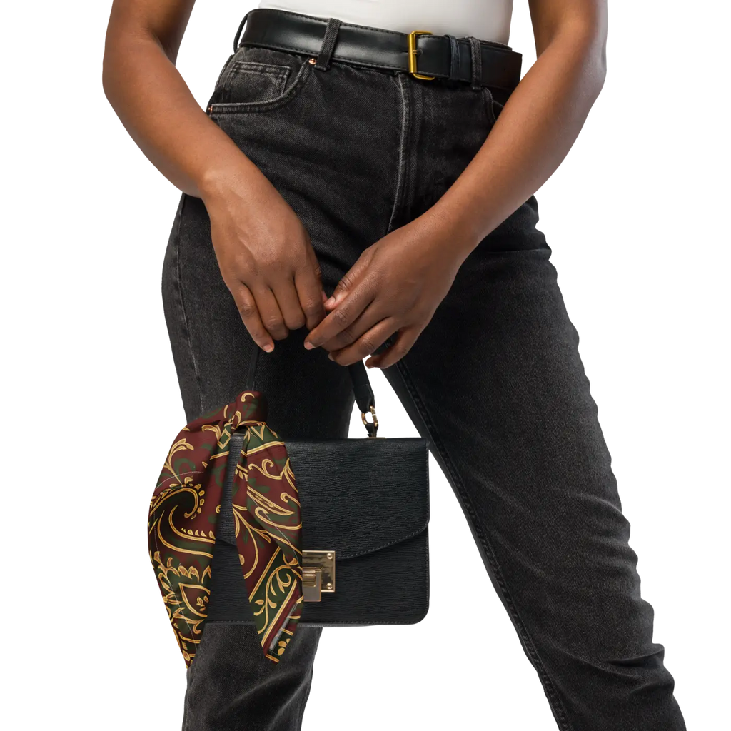 Maroon Paisley Print Bandana - All-Over Design - DipaliZ