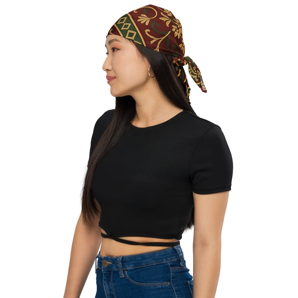 Maroon Paisley Print Bandana - All-Over Design - DipaliZ