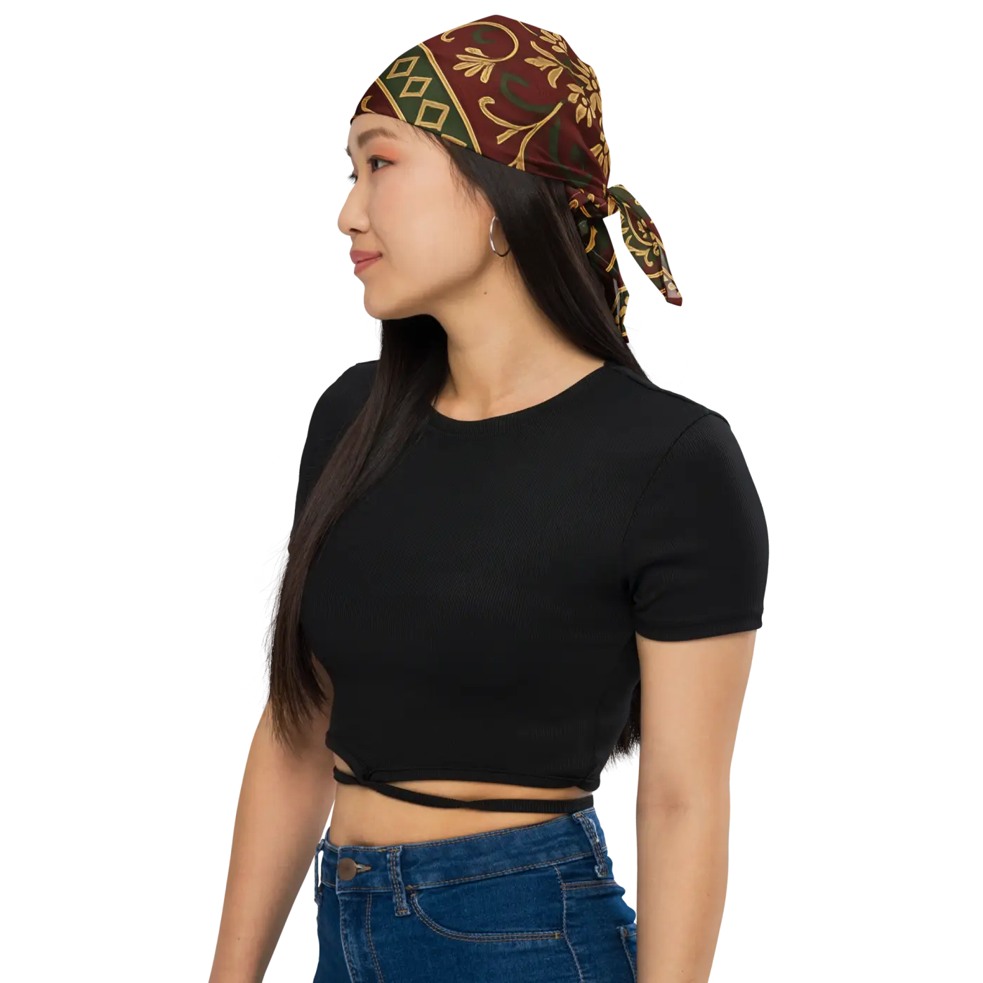 Maroon Paisley Print Bandana - All-Over Design - DipaliZ