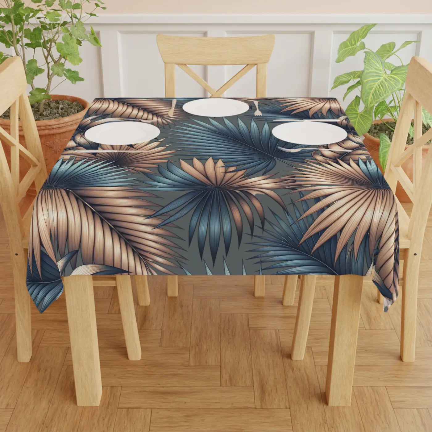 Tropical Palm Leaves Tablecloth - Dining Decor - DipaliZ