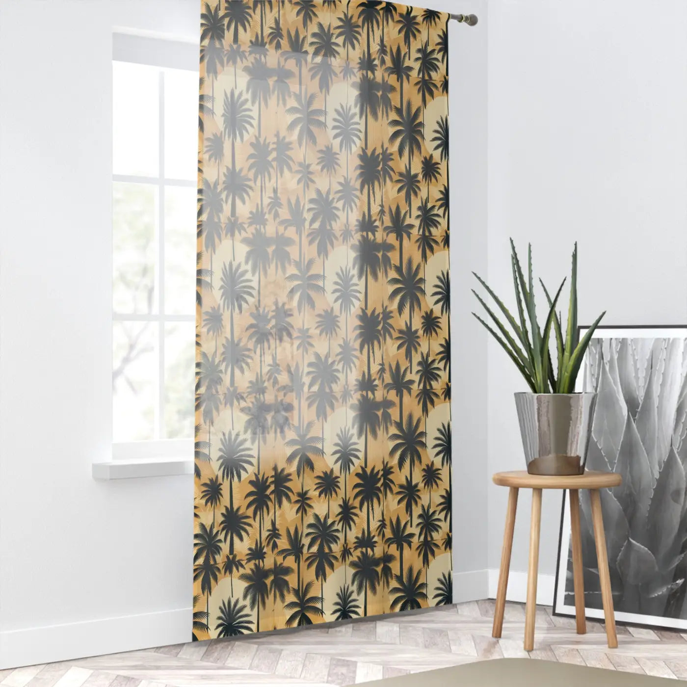 Cool Palm Trees Window Curtain - Tropical Oasis Decor - DipaliZ